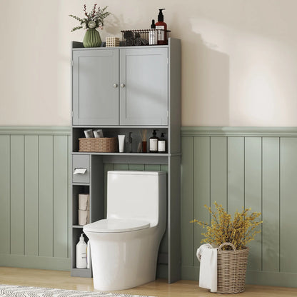 Over Toilet Storage Cabinet, 2 Doors, Toilet Paper Holder, Grey Bathroom Cabinets at Gallery Canada