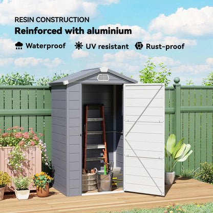4.4' X 3.3' Plastic Garden Storage Shed, Grey Sheds at Gallery Canada