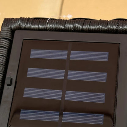 Wicker Solar Outdoor Lamp, Auto On/Off LED, IP44, Black Solar Post Lamps at Gallery Canada