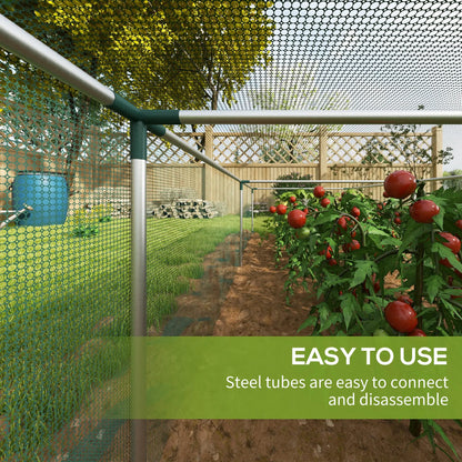 Plant Protection Cage, 12.2' x 4.1', Galvanised Steel Frame, Zipper Roll-Up Door Greenhouses at Gallery Canada
