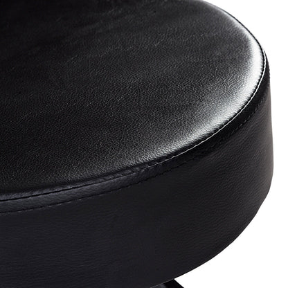 Adjustable Round Leather Swivel Bar Stool, Black