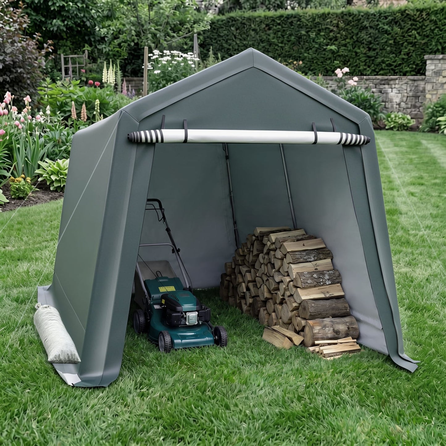 8.3x14 Ft Outdoor Storage Shed, Green