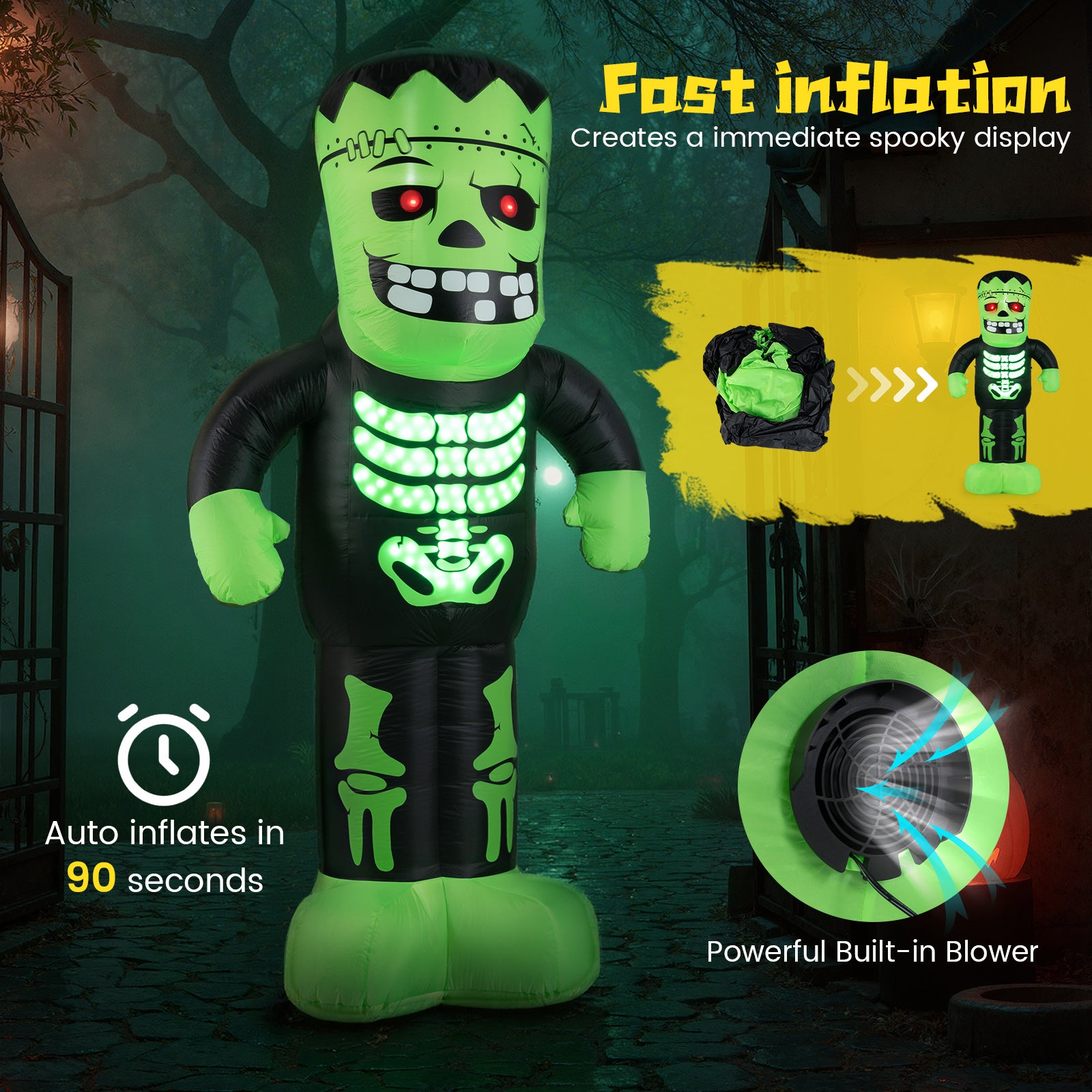 8.4 Feet Tall Halloween Inflatable Decoration Blow up Frankenstein Decoration Halloween at Gallery Canada