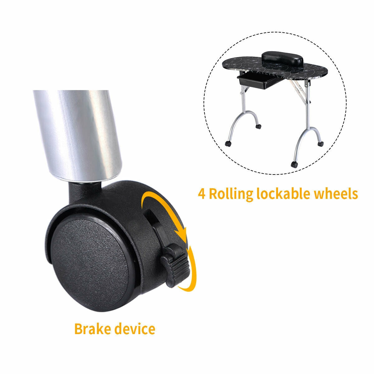 Manicure Nail Table Portable Station Desk Spa Beauty Salon Equipment 2 Color, Black Nail Care at Gallery Canada