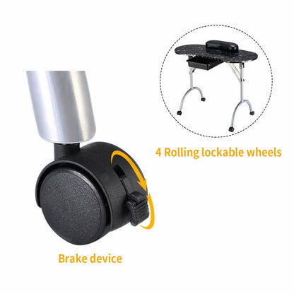 Manicure Nail Table Portable Station Desk Spa Beauty Salon Equipment 2 Color, Black Nail Care at Gallery Canada