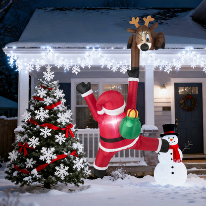 8.5 Feet Inflatable Reindeer, Climbing Santa Claus, LED Lights, Multicolor Christmas Inflatables at Gallery Canada