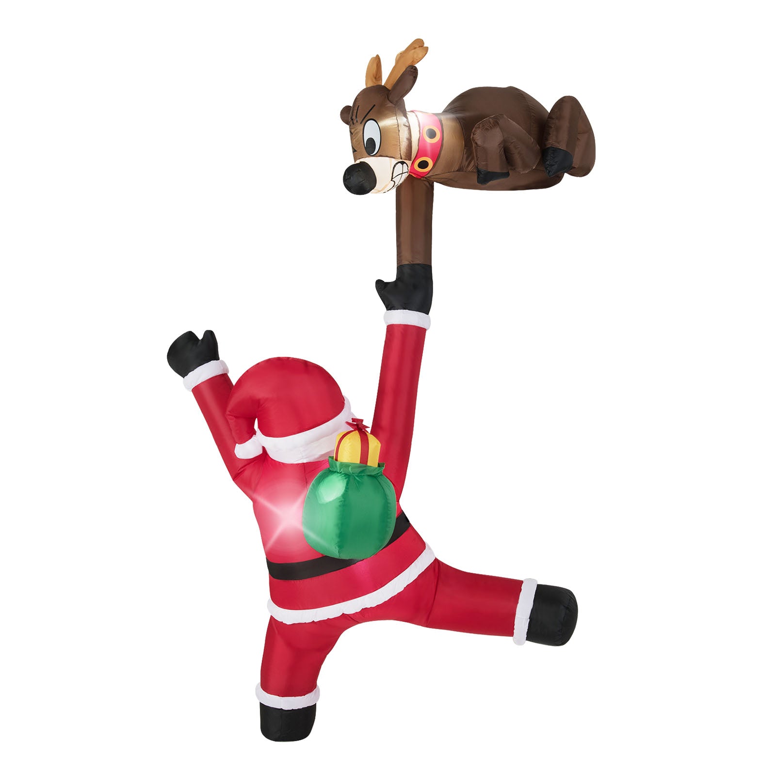 8.5 Feet Inflatable Reindeer, Climbing Santa Claus, LED Lights, Multicolor Christmas Inflatables Multicolor at Gallery Canada