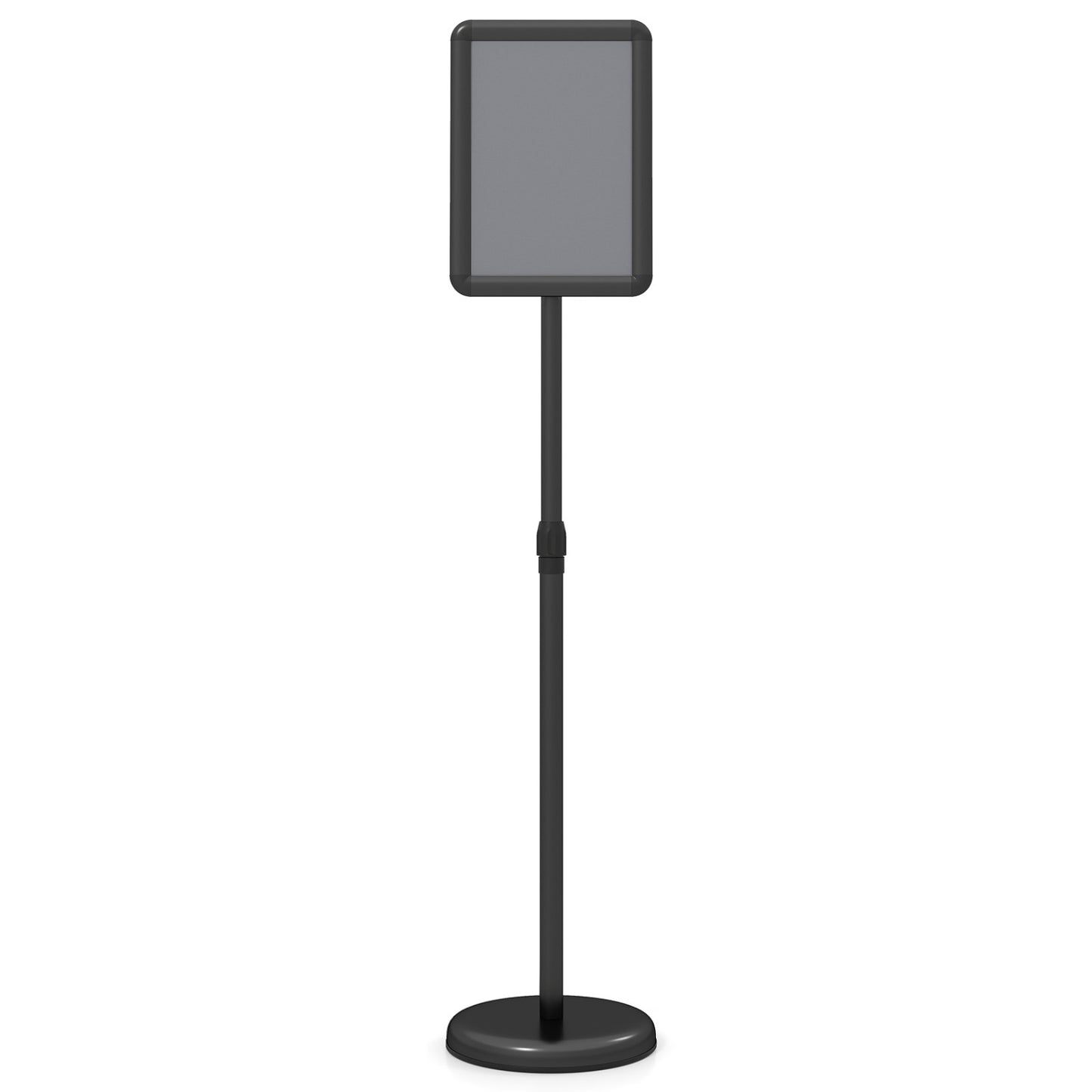 8.5x11Inch Sign Holder Stand, Snap-Open Frame, 360° Rotation, Black