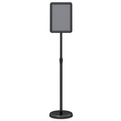 8.5x11Inch Sign Holder Stand, Snap-Open Frame, 360° Rotation, Black