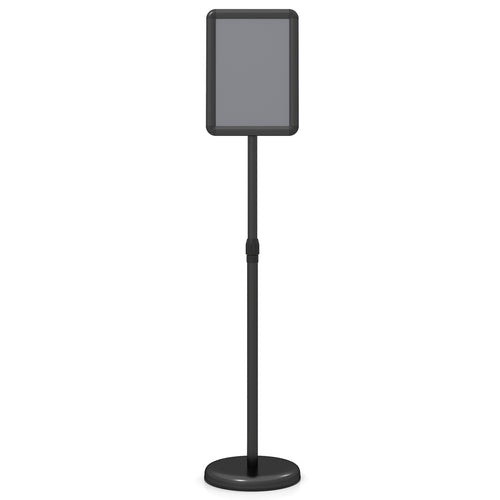 8.5x11Inch Sign Holder Stand, Snap-Open Frame, 360° Rotation, Black