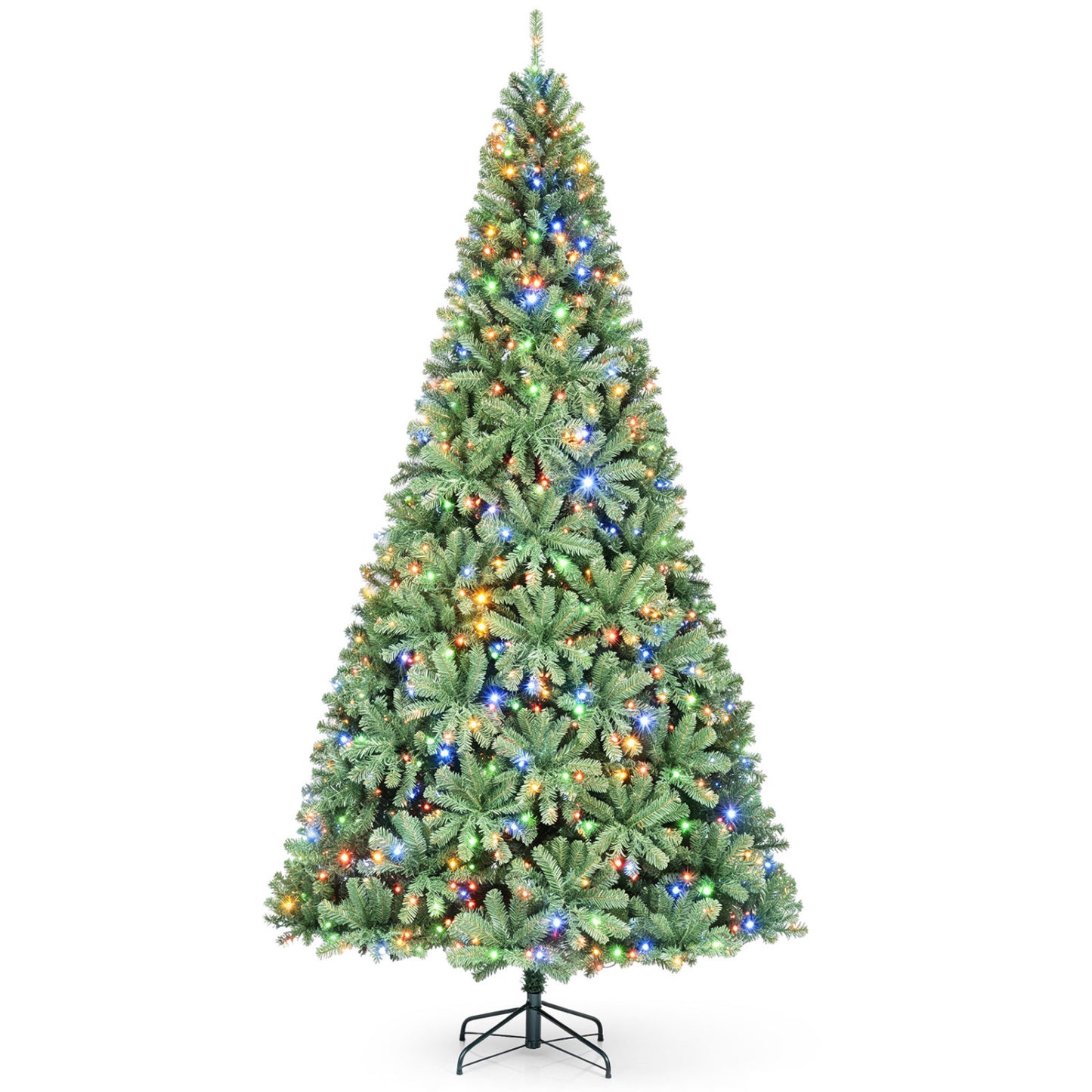 9FT Artificial Christmas Tree, Folding Stand, 2 Lighting Colors Christmas Tree Green at Gallery Canada