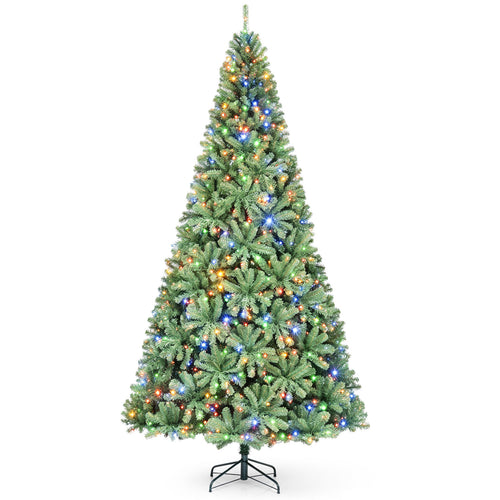9FT Artificial Christmas Tree, Folding Stand, 2 Lighting Colors