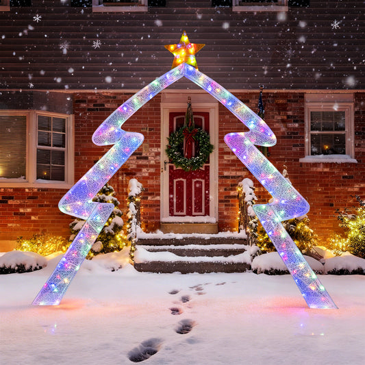 8.8 Feet Christmas Tree-shaped Archway with Top Star