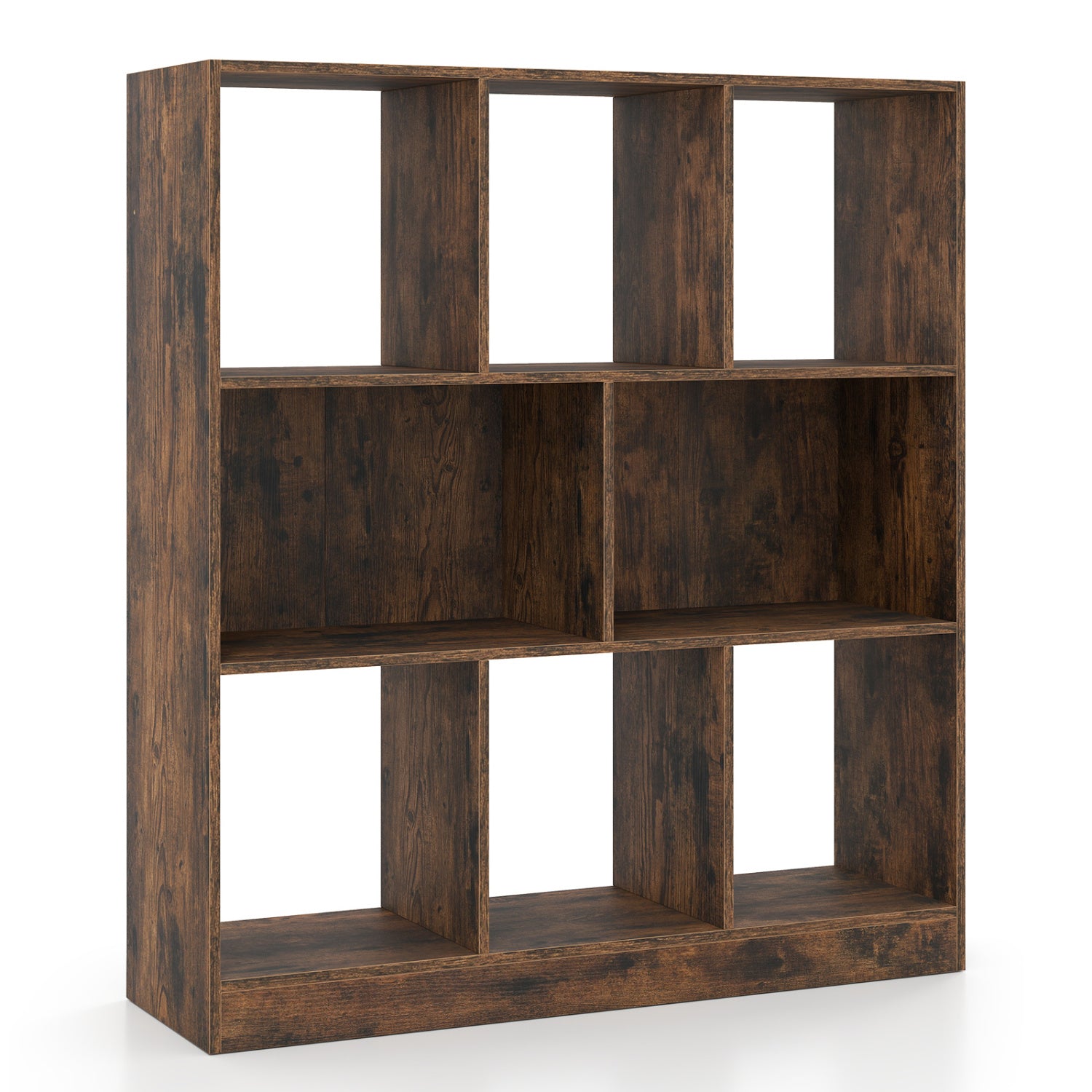 8-Cube Bookcase 3-Tier, Rustic Brown Bookcases Rustic Brown at Gallery Canada