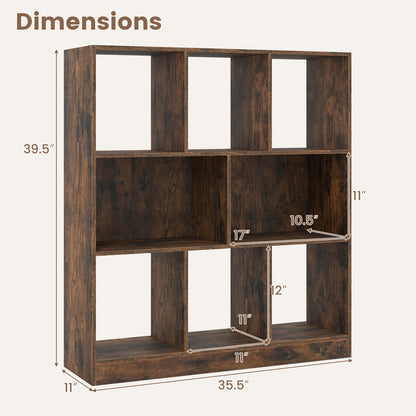 8-Cube Bookcase 3-Tier, Rustic Brown Bookcases at Gallery Canada