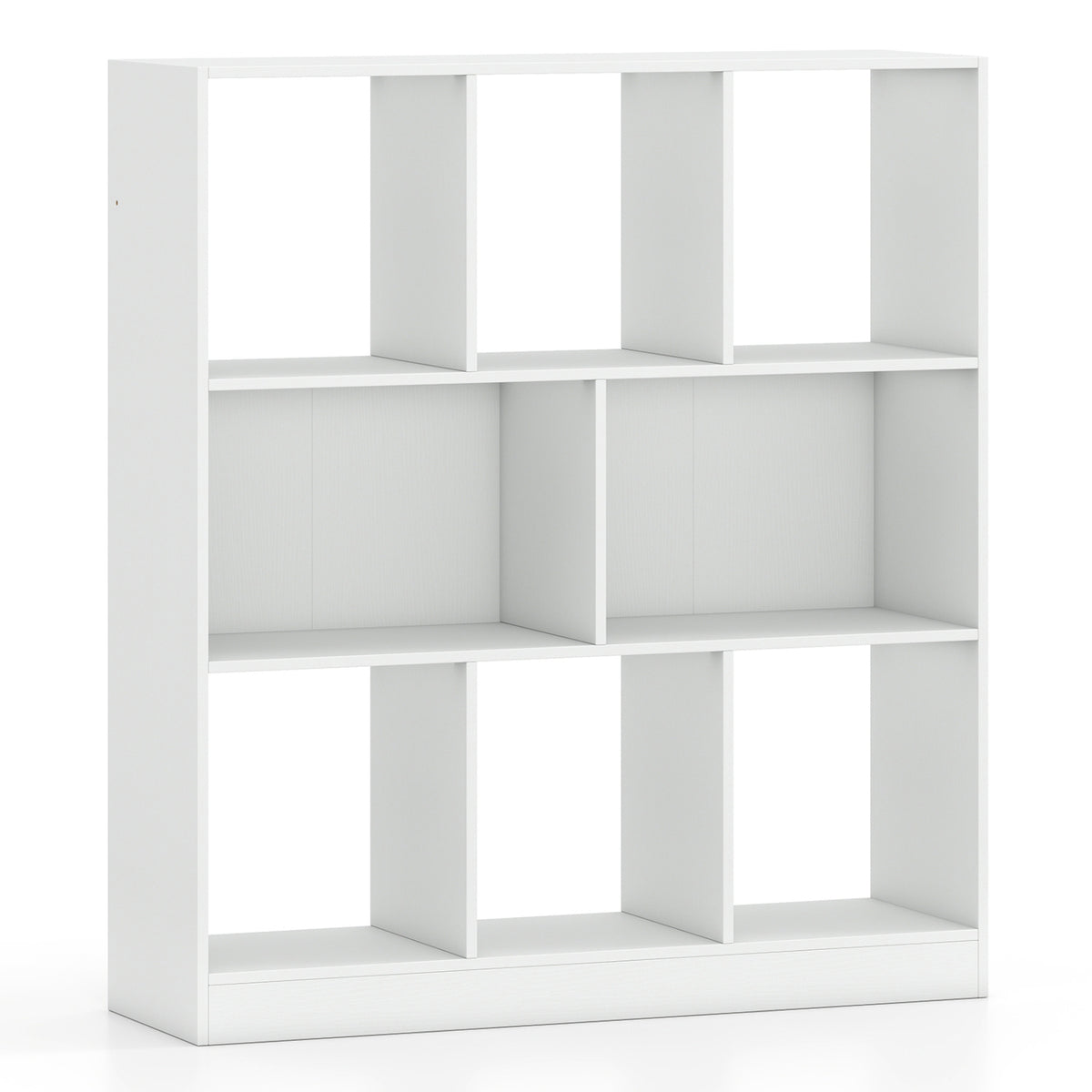 8-Cube Bookcase 3-Tier, Living Room, White
