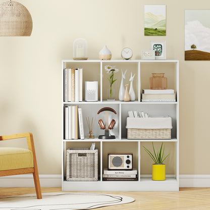 8-Cube Bookcase 3-Tier, Living Room, White
