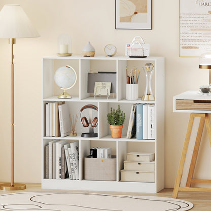 8-Cube Bookcase 3-Tier, Living Room, White