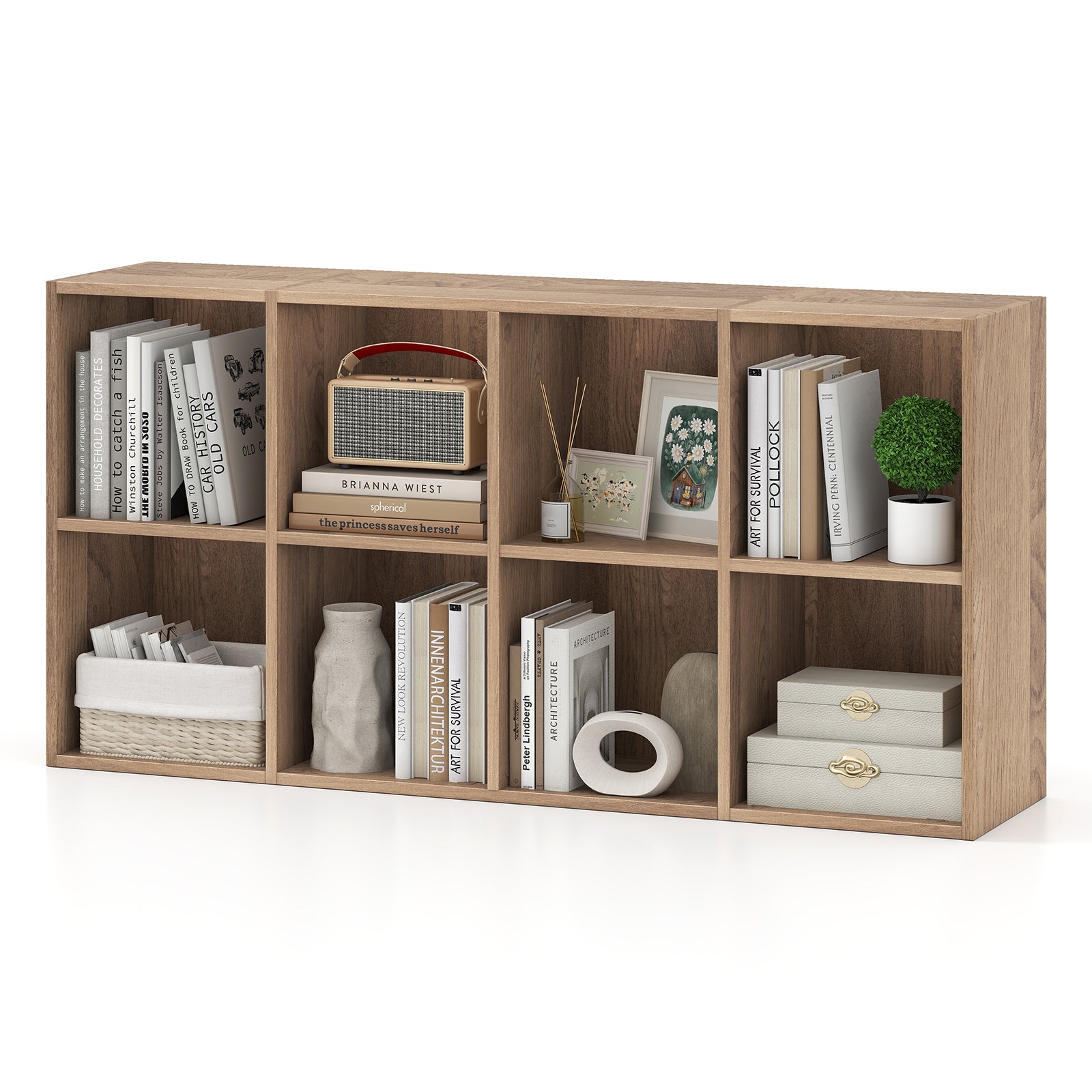 8-Cube Bookcase Bookshelf, Storage Organizer, Natural Bookcases Natural at Gallery Canada