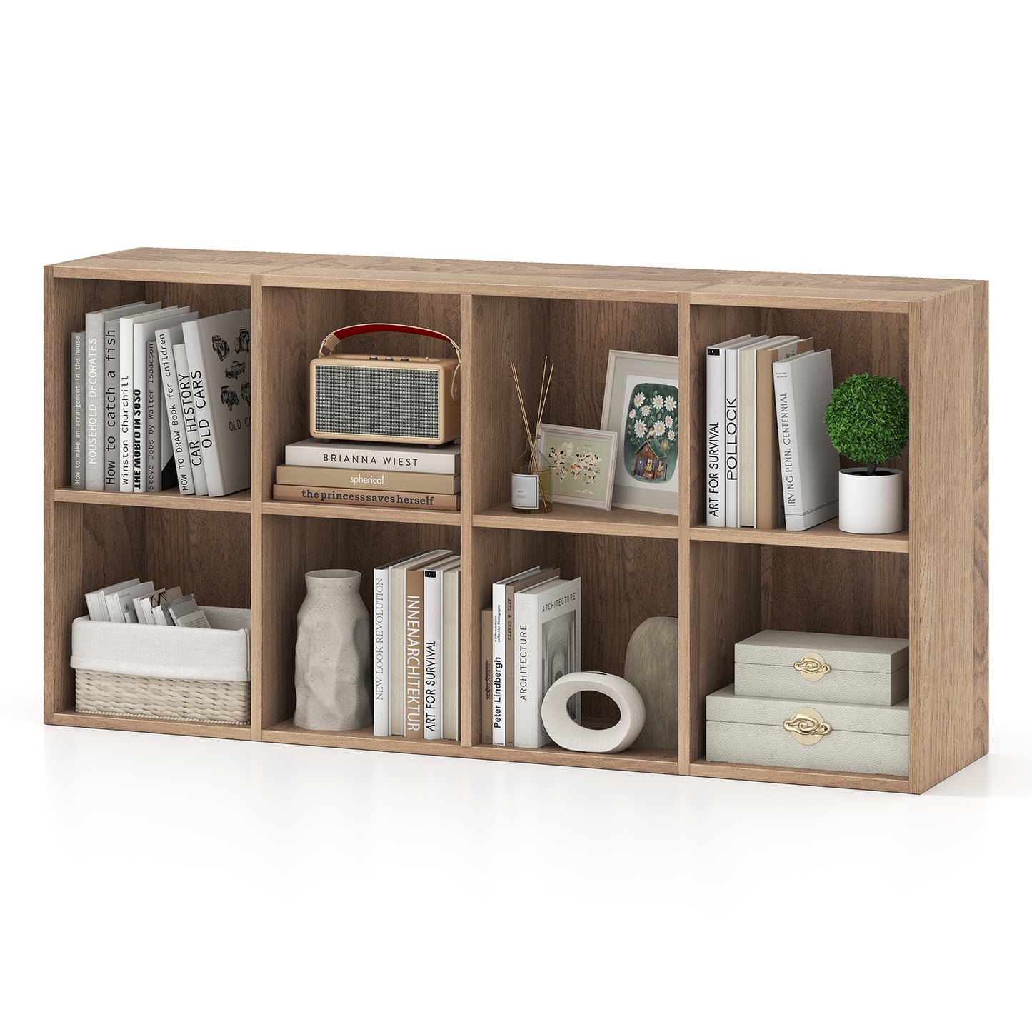 8-Cube Bookcase Bookshelf, Storage Organizer, Natural Bookcases Natural at Gallery Canada