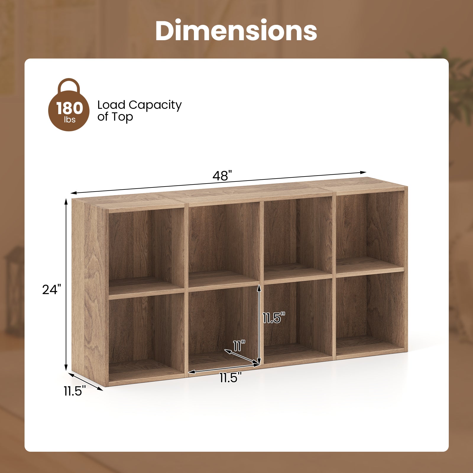 8-Cube Bookcase Bookshelf, Storage Organizer, Natural Bookcases at Gallery Canada