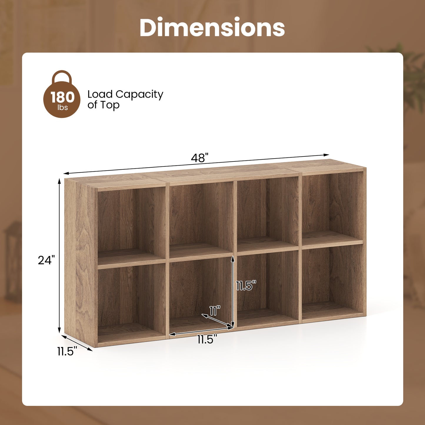 8-Cube Bookcase Bookshelf, Storage Organizer, Natural Bookcases at Gallery Canada