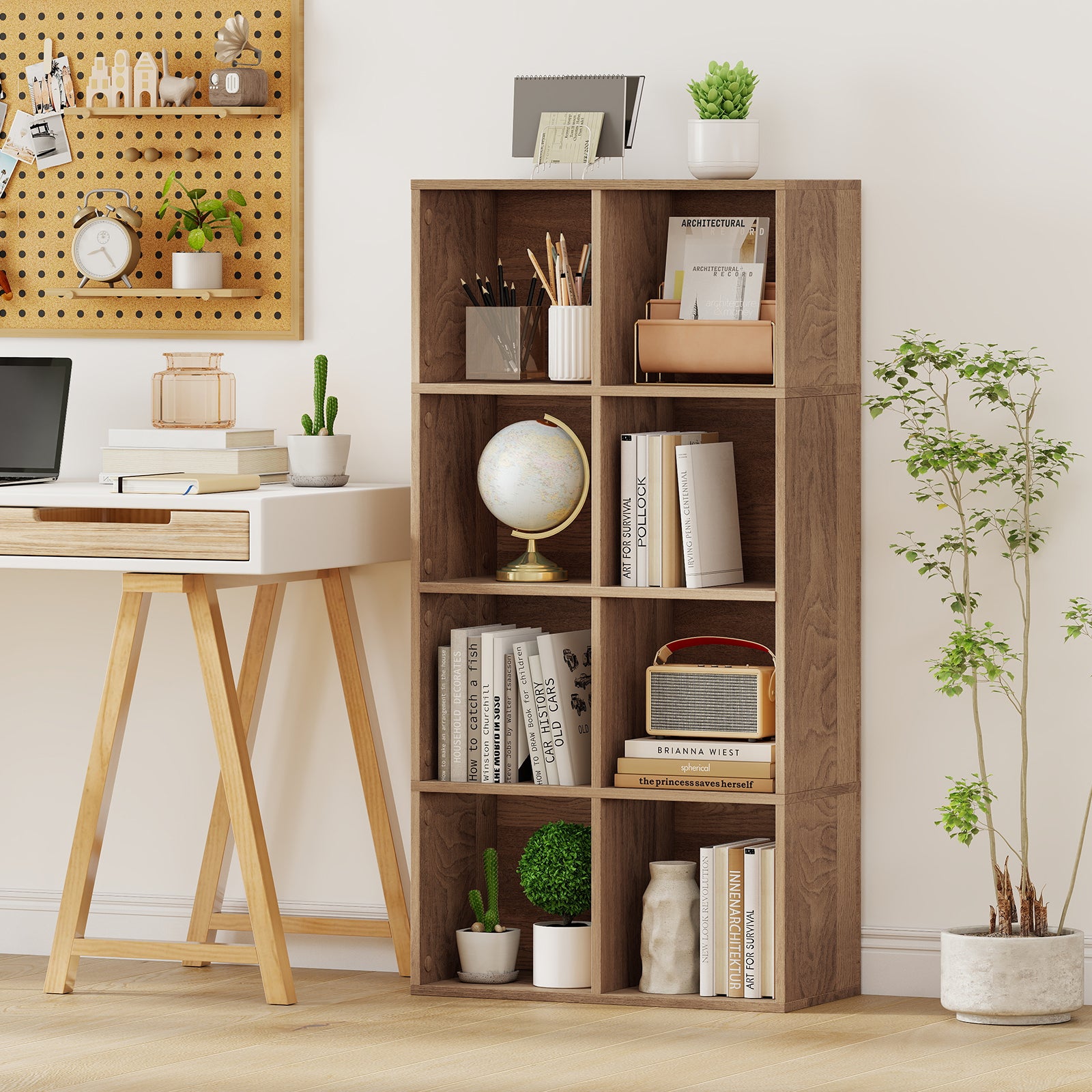 8-Cube Bookcase Bookshelf, Storage Organizer, Natural Bookcases at Gallery Canada