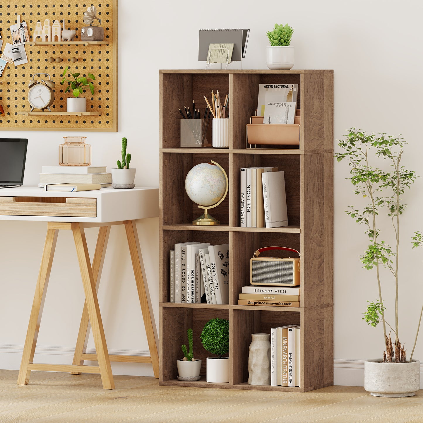 8-Cube Bookcase Bookshelf, Storage Organizer, Natural Bookcases at Gallery Canada