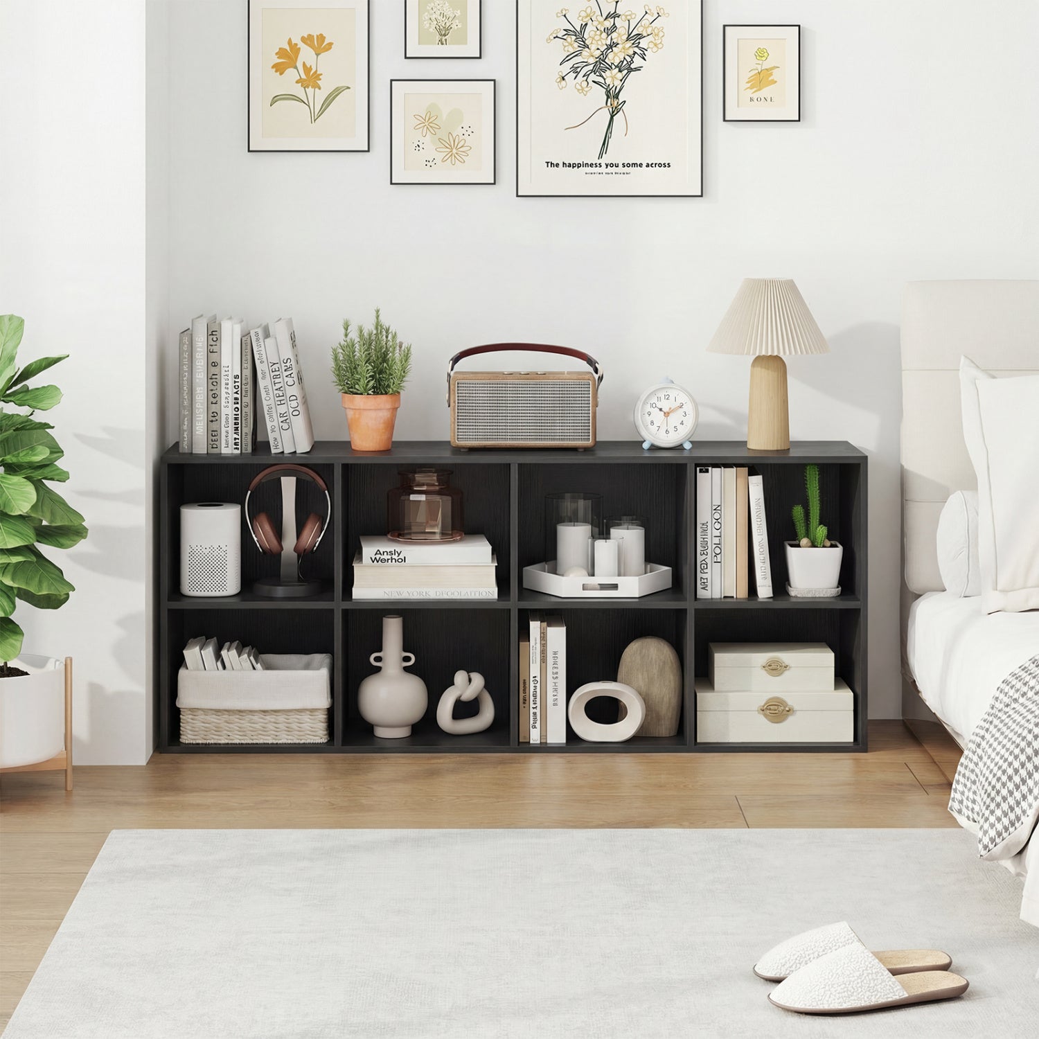 8-Cube Bookcase Bookshelf, Storage Organizer, Black Bookcases at Gallery Canada