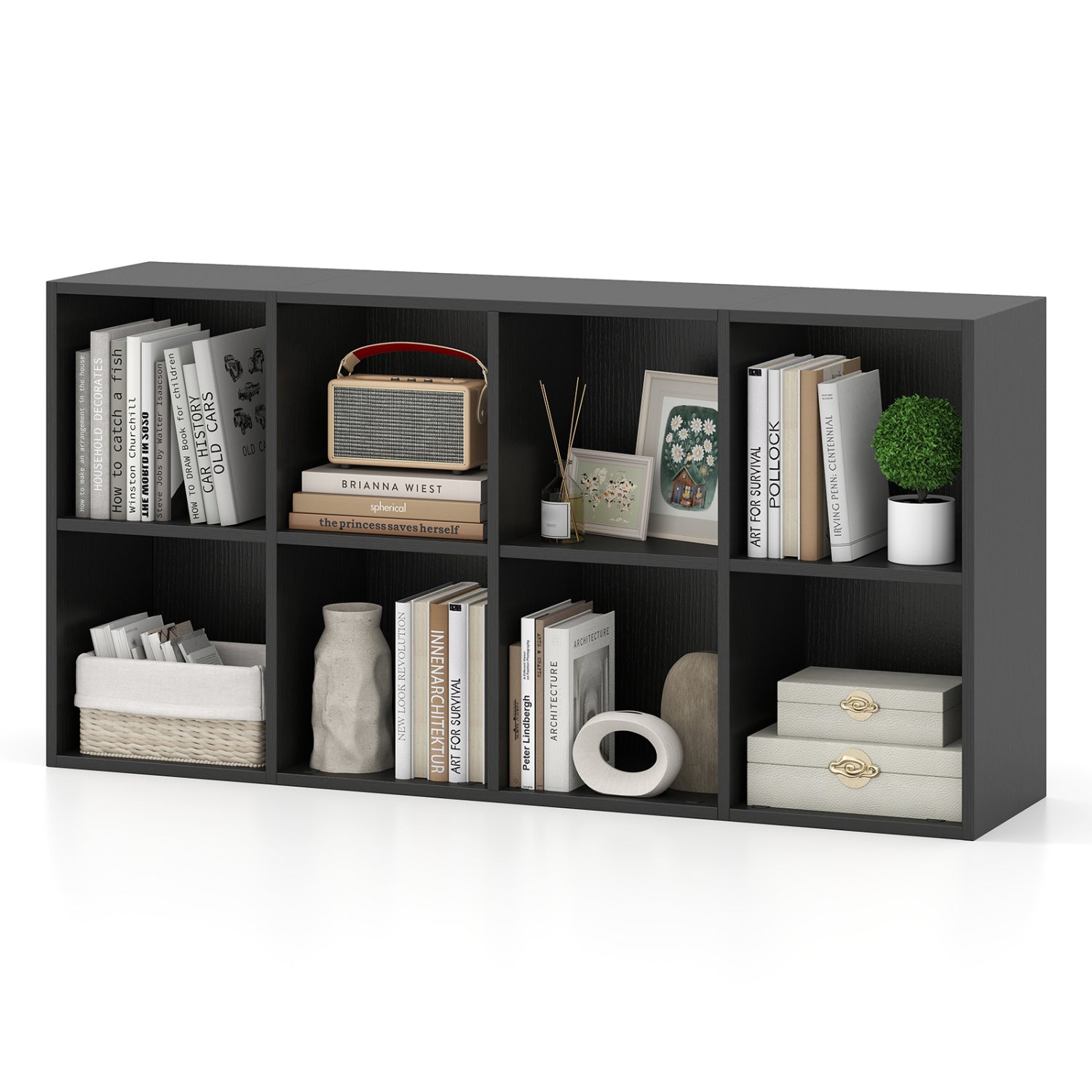 8-Cube Bookcase Bookshelf, Storage Organizer, Black Bookcases Black at Gallery Canada