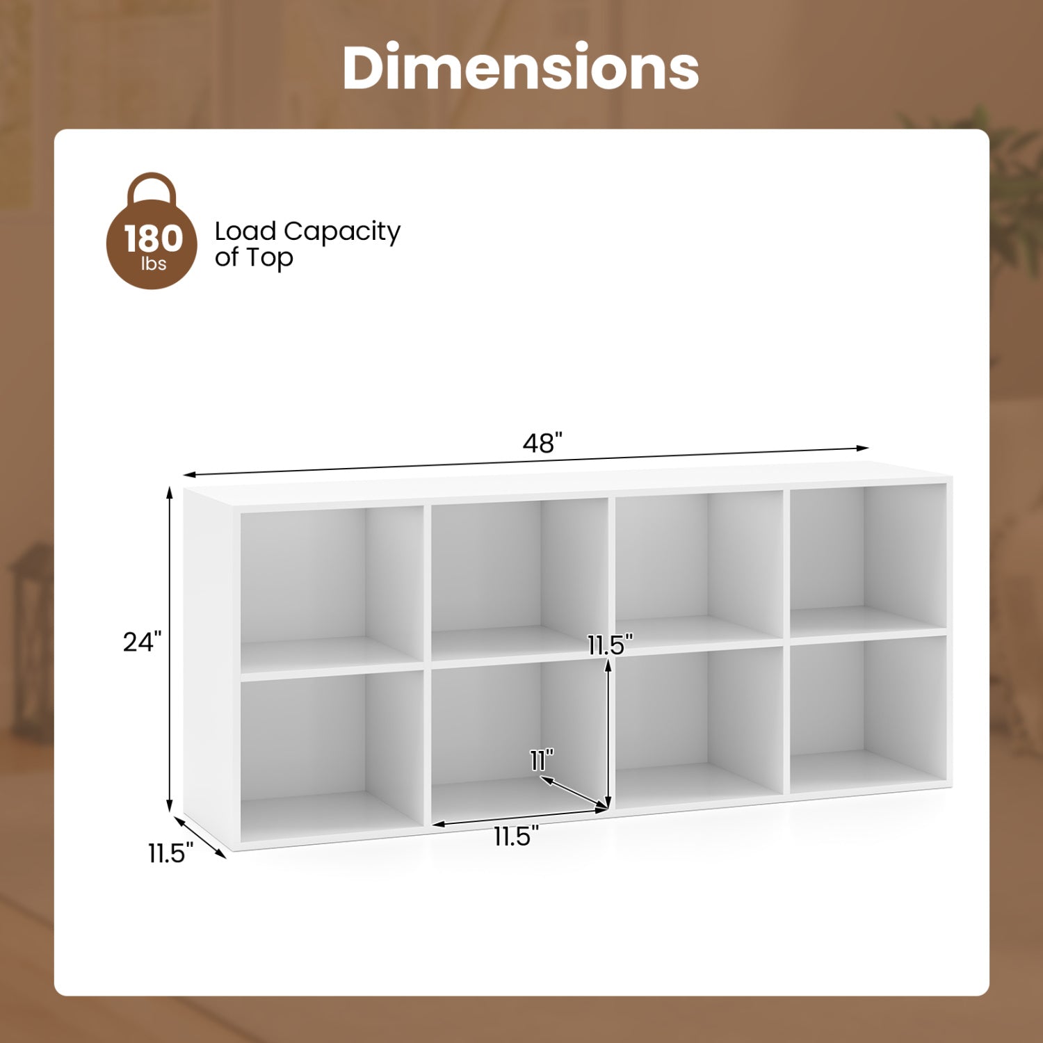 8-Cube Bookcase Bookshelf, Storage Organizer, White Bookcases at Gallery Canada