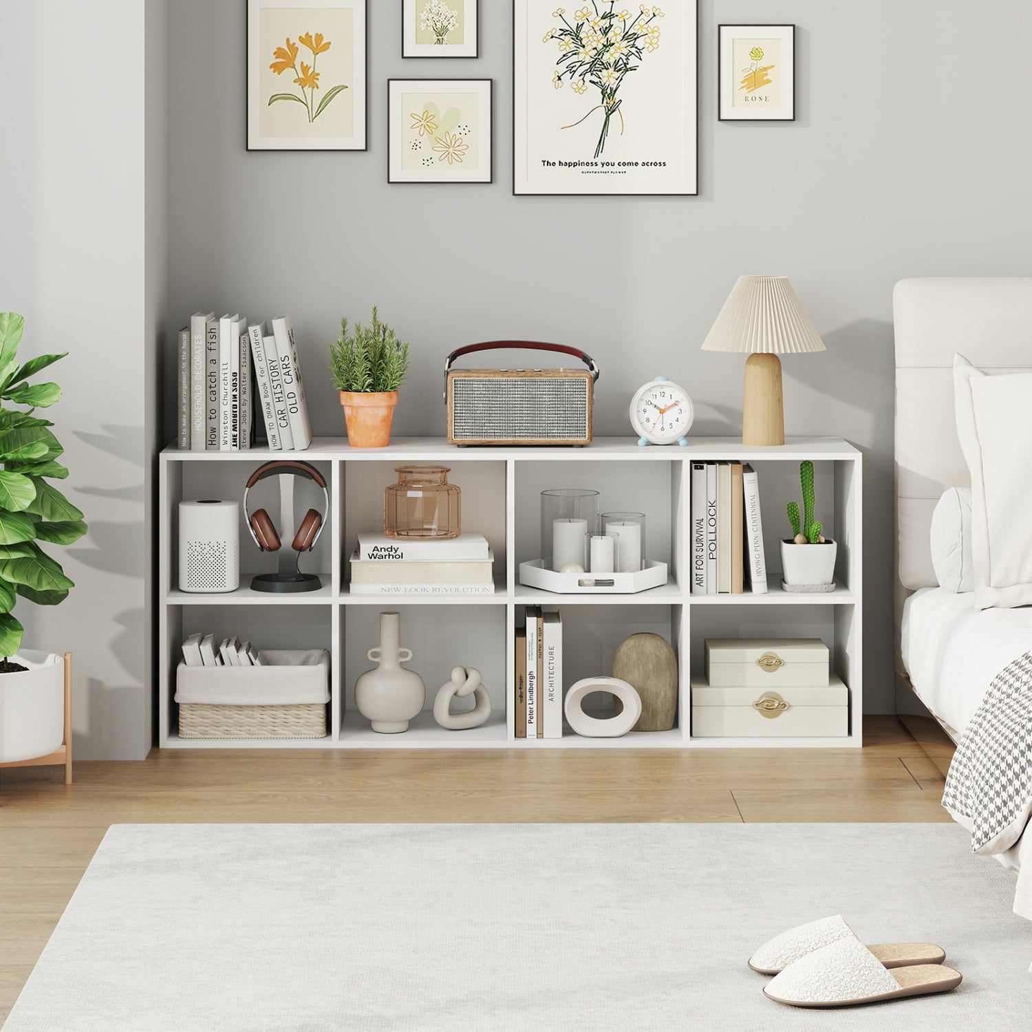 8-Cube Bookcase Bookshelf, Storage Organizer, White Bookcases at Gallery Canada
