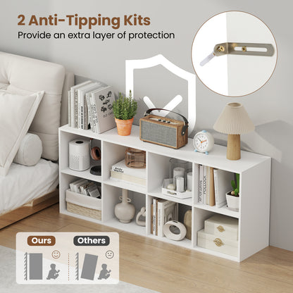 8-Cube Bookcase Bookshelf, Storage Organizer, White Bookcases at Gallery Canada
