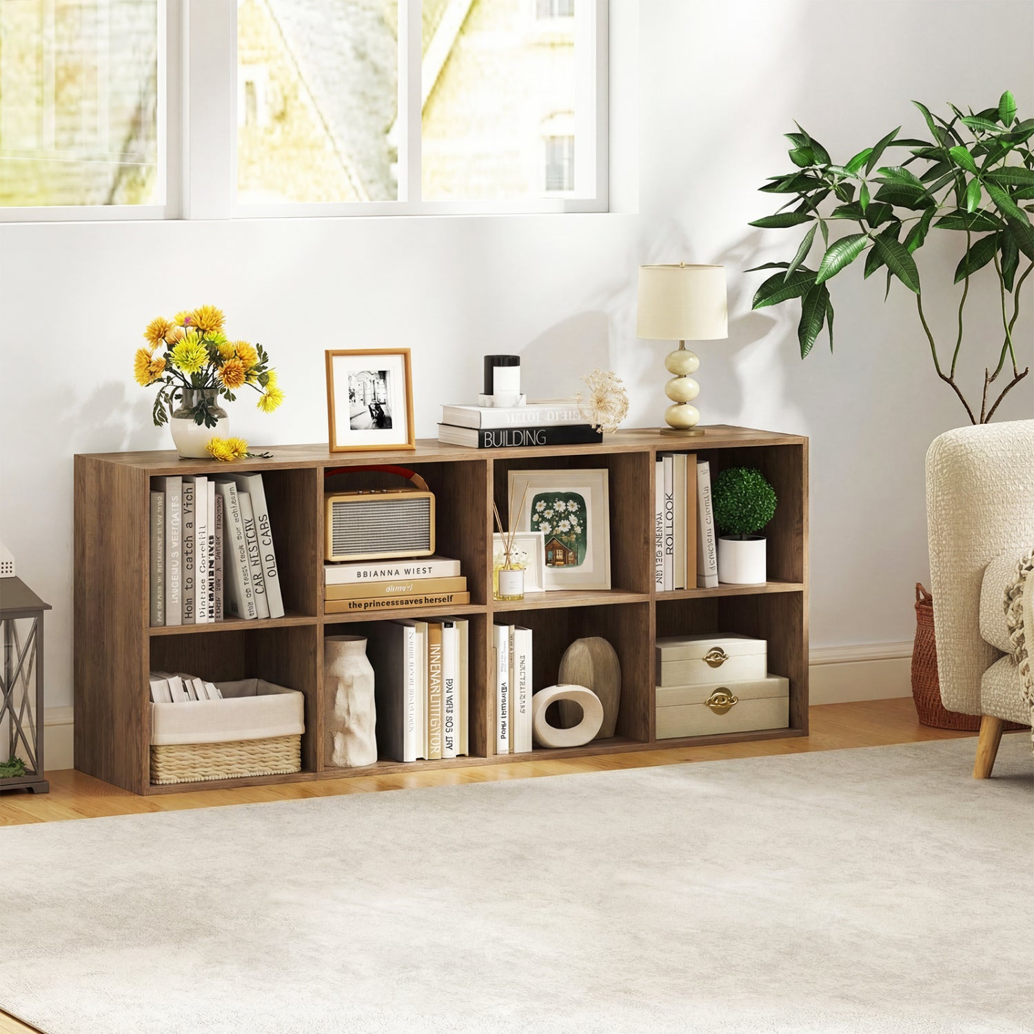 8-Cube Bookcase Bookshelf, Storage Organizer, Natural Bookcases at Gallery Canada