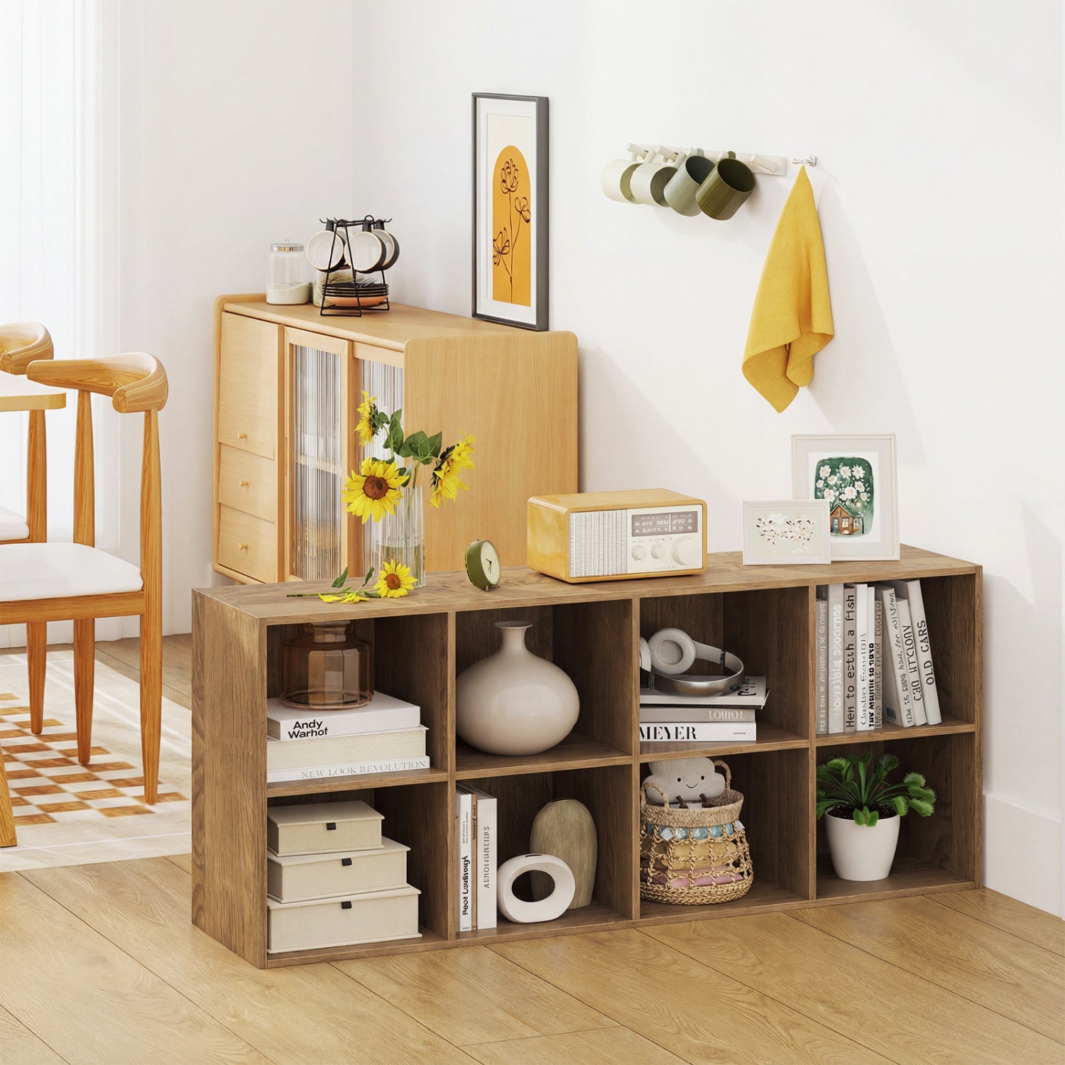 8-Cube Bookcase Bookshelf, Storage Organizer, Natural Bookcases at Gallery Canada