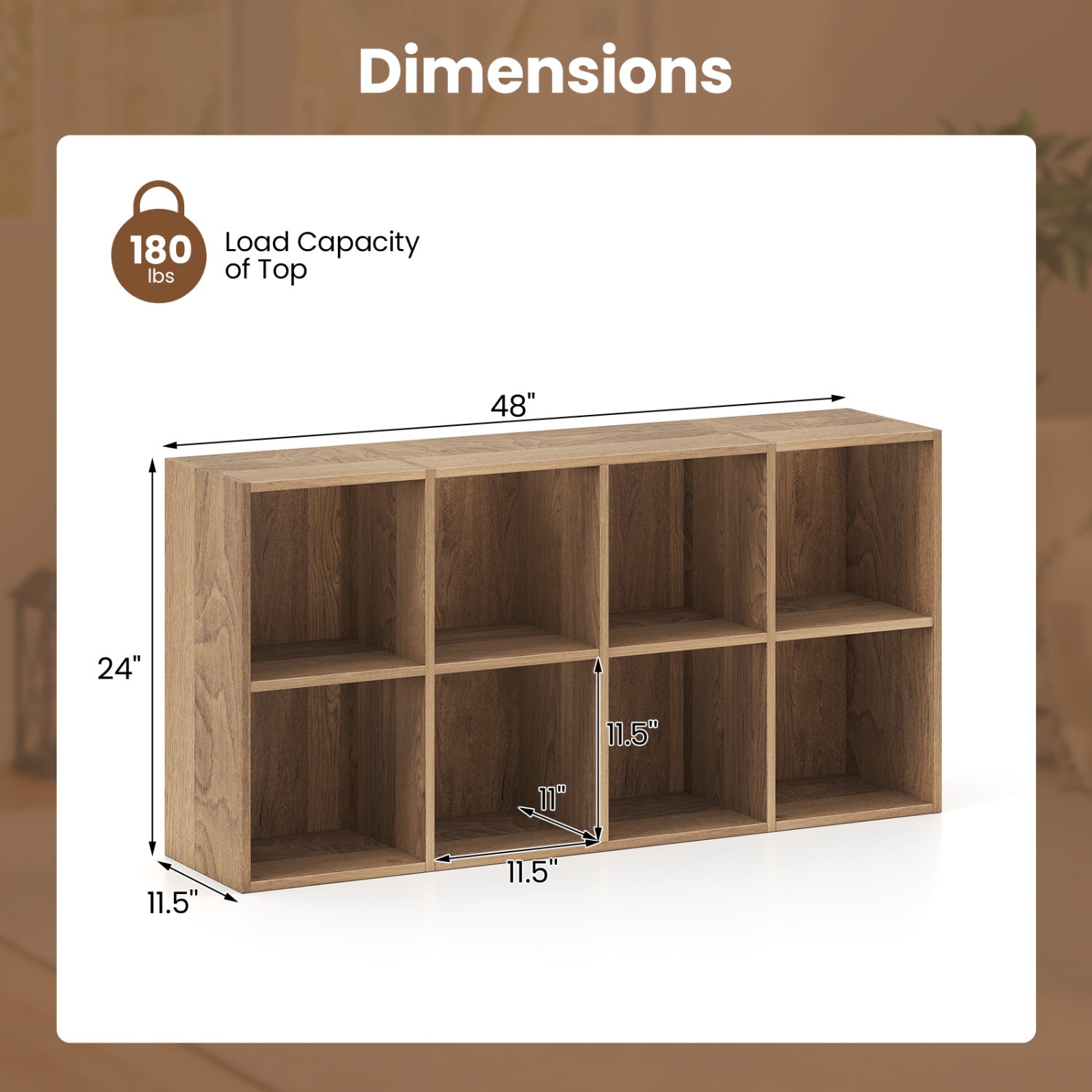 8-Cube Bookcase Bookshelf, Storage Organizer, Natural Bookcases at Gallery Canada
