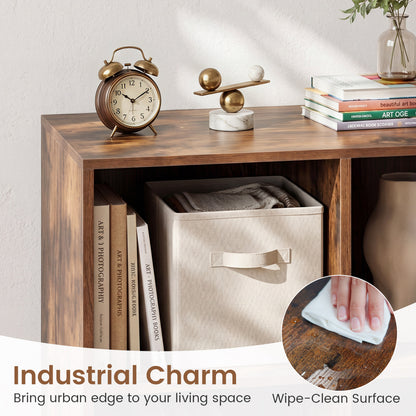 8-Cube Bookcase, with Raised Legs, Rustic Brown