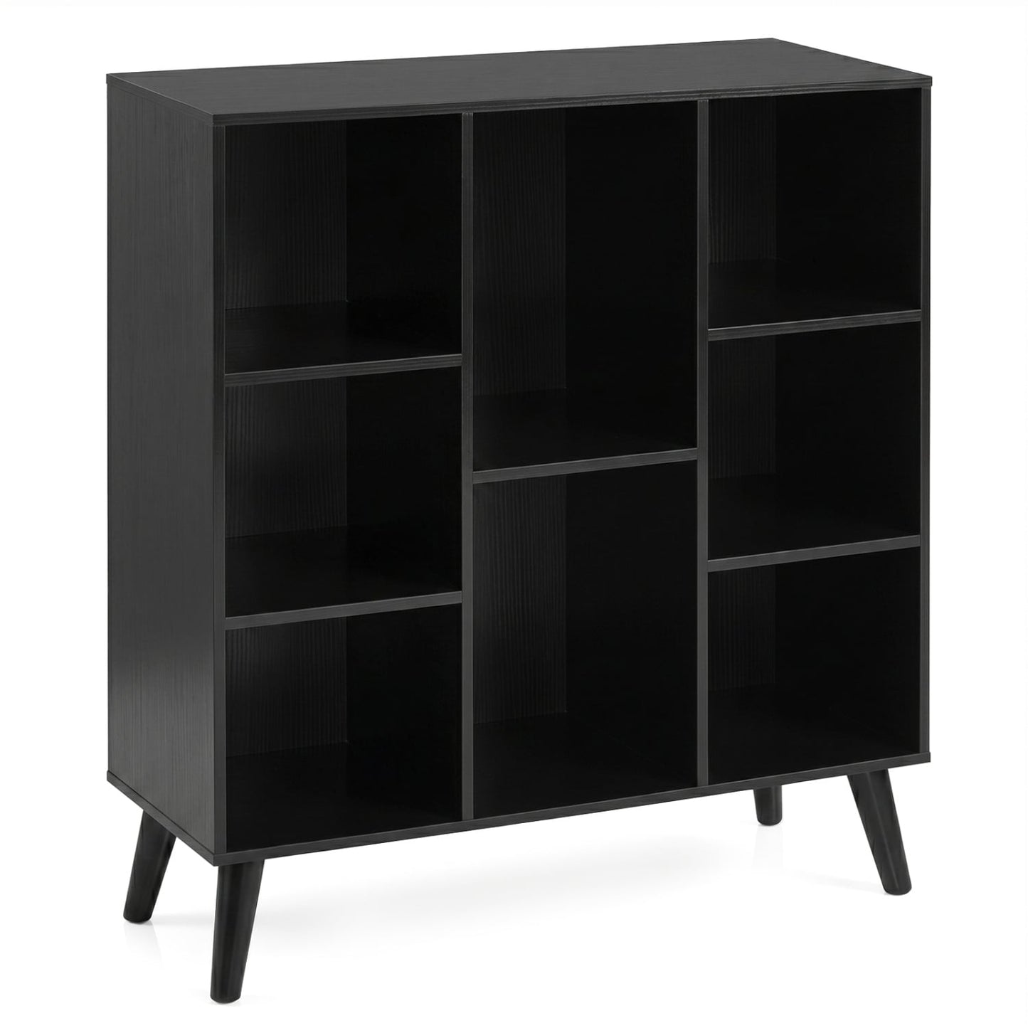 8-Cube Bookcase with Raised Legs, Black