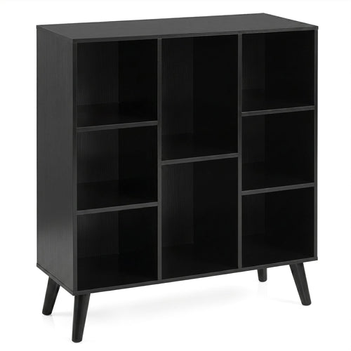 8-Cube Bookcase with Raised Legs, Black