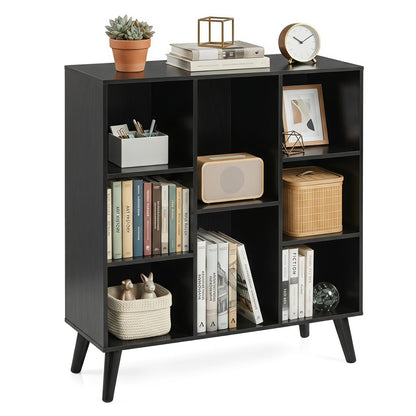 8-Cube Bookcase with Raised Legs, Black