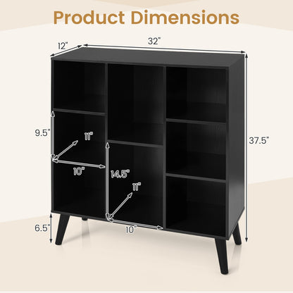 8-Cube Bookcase with Raised Legs, Black