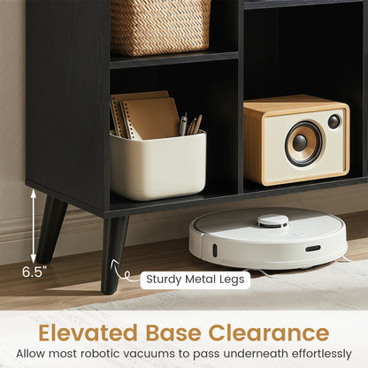 8-Cube Bookcase with Raised Legs, Black