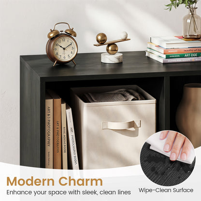 8-Cube Bookcase with Raised Legs, Black