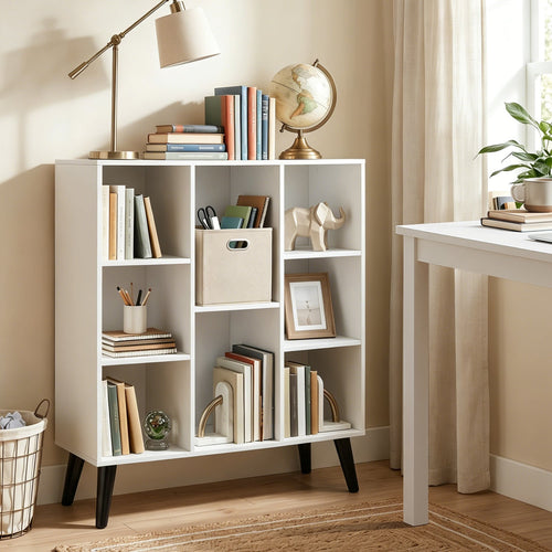 8-Cube Bookcase With Raised Legs, White