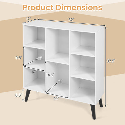 8-Cube Bookcase With Raised Legs, White