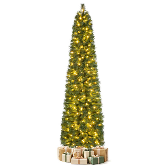 8 FT Artificial Pine Xmas Tree, 575 Tips, Realistic Needles, Green Christmas Tree Green at Gallery Canada