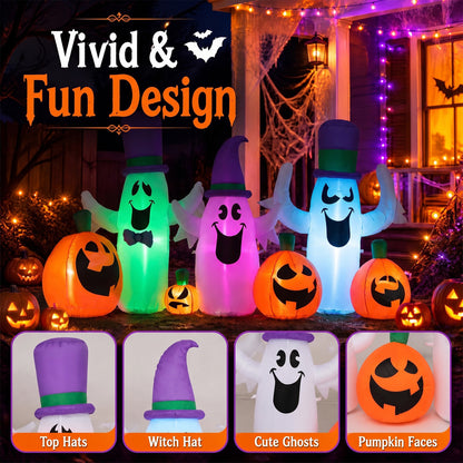 8 FT Blow Up Ghosts, Pumpkins, RGB LED, Halloween Halloween at Gallery Canada