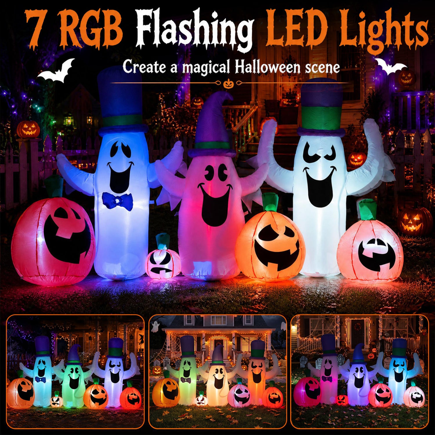 8 FT Blow Up Ghosts, Pumpkins, RGB LED, Halloween Halloween at Gallery Canada