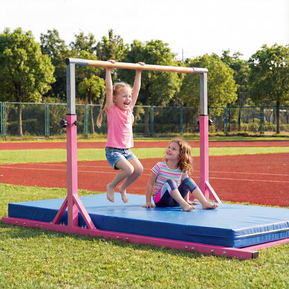 8 FT Double Horizontal Bars with 13-Level Adjustable Heights and 6-Level Adjustable Width, Pink Yoga Accessories at Gallery Canada