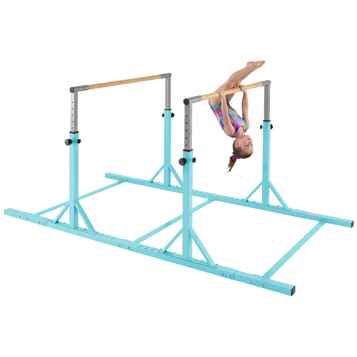 8 FT Double Horizontal Bars with 13-Level Adjustable Heights, Green Yoga Accessories Green at Gallery Canada